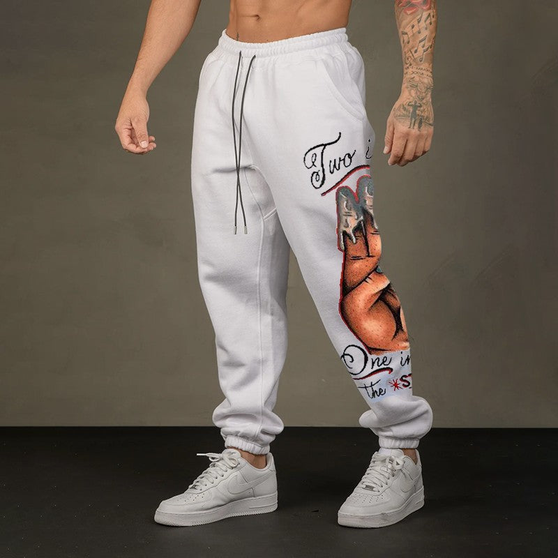 TWO IN THE PINK, ONE IN THE STINK Sexy Letter GRAPHIC PRINT JOGGERS