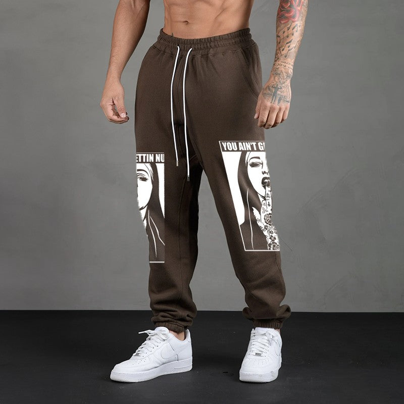 YOU AIN’T GETTING NUN with Rose Tattoo on Hand GRAPHIC PRINT JOGGERS