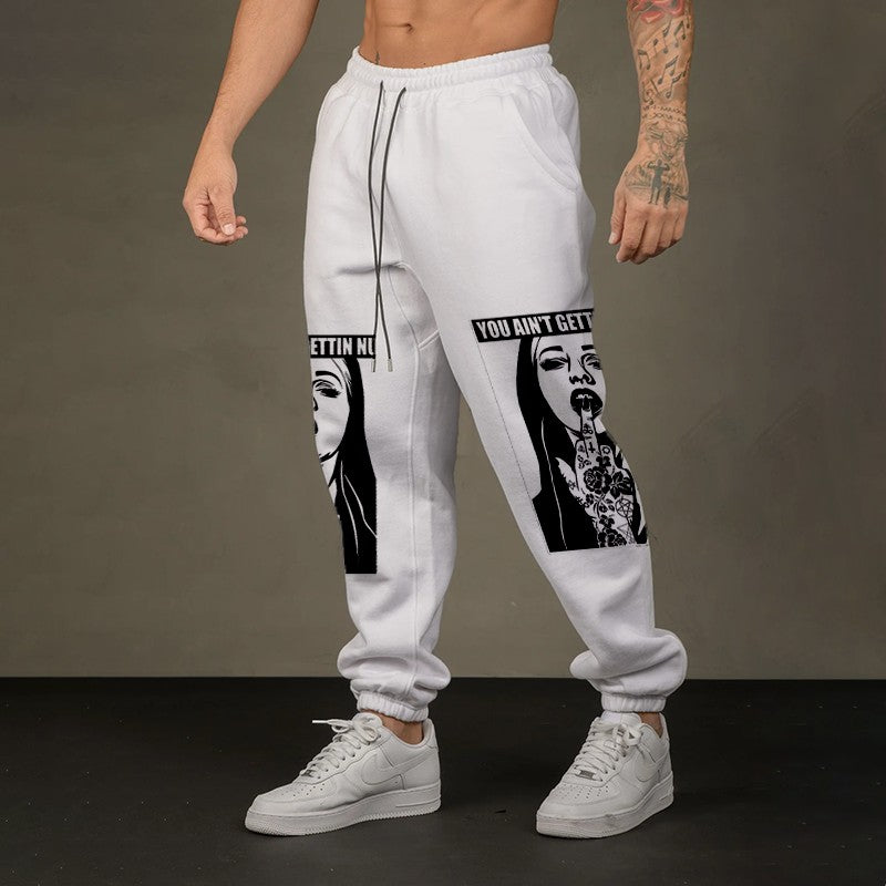 YOU AIN’T GETTING NUN with Rose Tattoo on Hand GRAPHIC PRINT JOGGERS