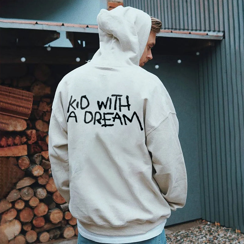 KID WITH A DREAM PRINT MEN HOODIE