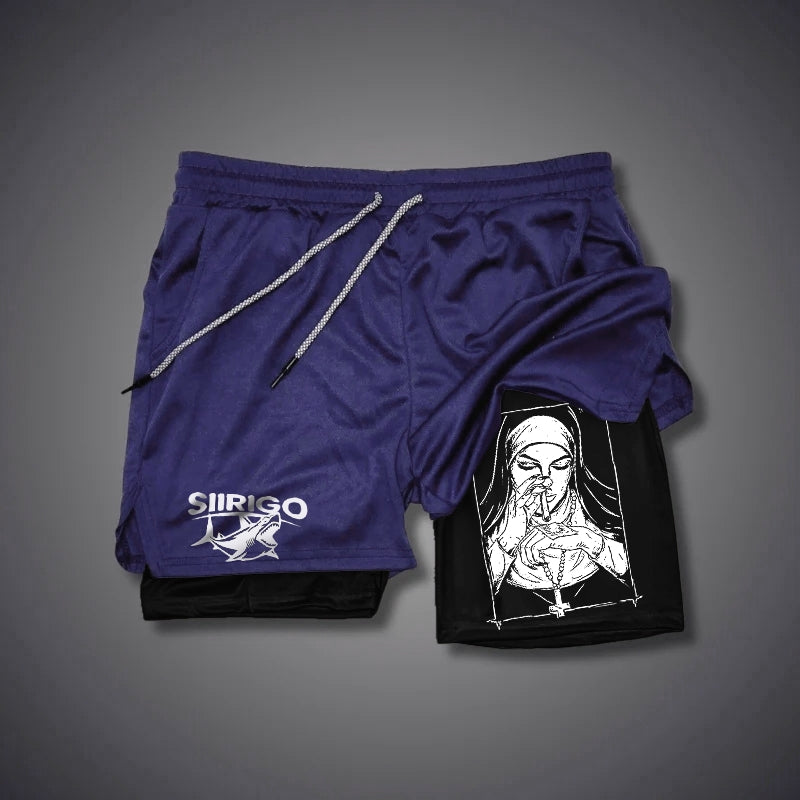 Bad Religious Nun Graphic Casual GYM PERFORMANCE SHORTS