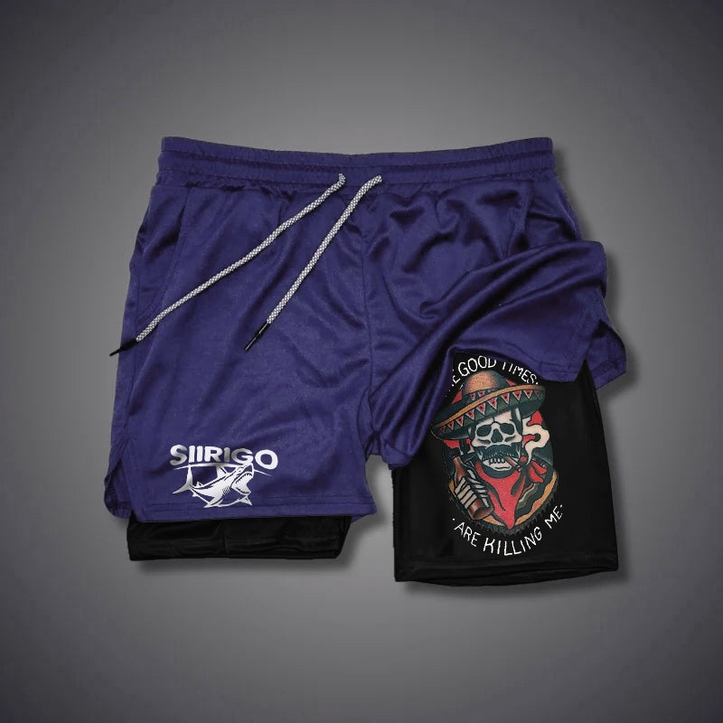 The Good Times Are Killing Me Skull GYM PERFORMANCE SHORTS