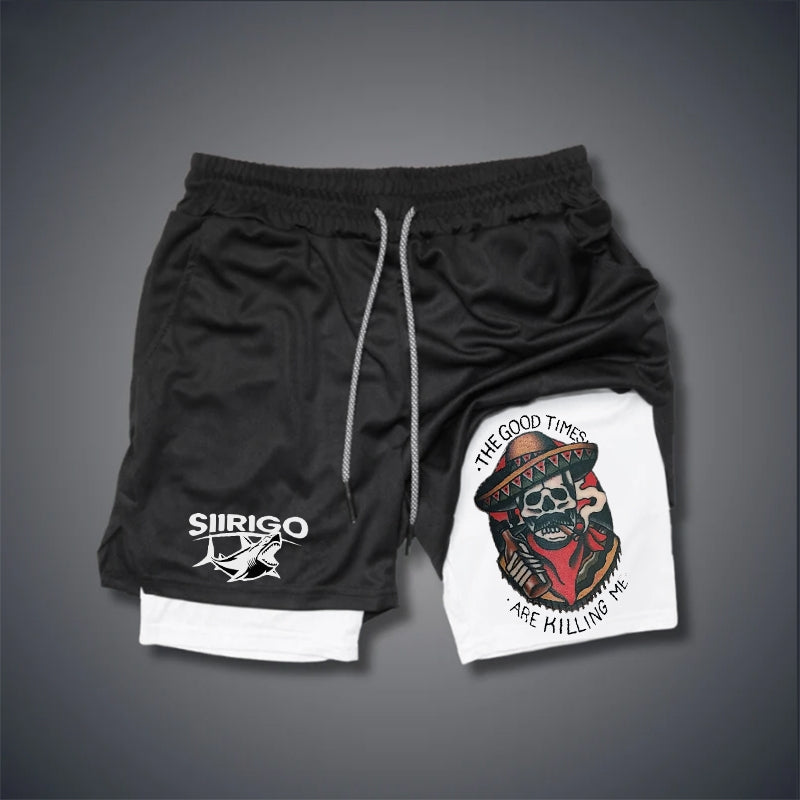 The Good Times Are Killing Me Skull GYM PERFORMANCE SHORTS