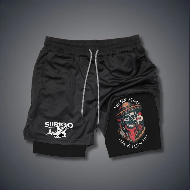 The Good Times Are Killing Me Skull GYM PERFORMANCE SHORTS