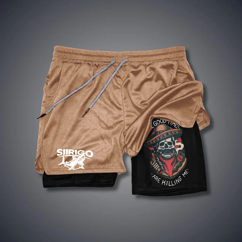 The Good Times Are Killing Me Skull GYM PERFORMANCE SHORTS