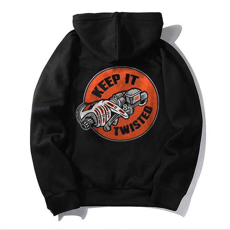 KEEP IT TWISTED Motor Head Graphic Black Print Hoodie