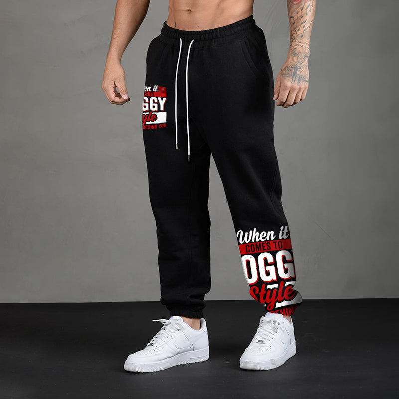 WHEN IT COMES TO DOGGY STYLE Modern Style GRAPHIC PRINT JOGGERS