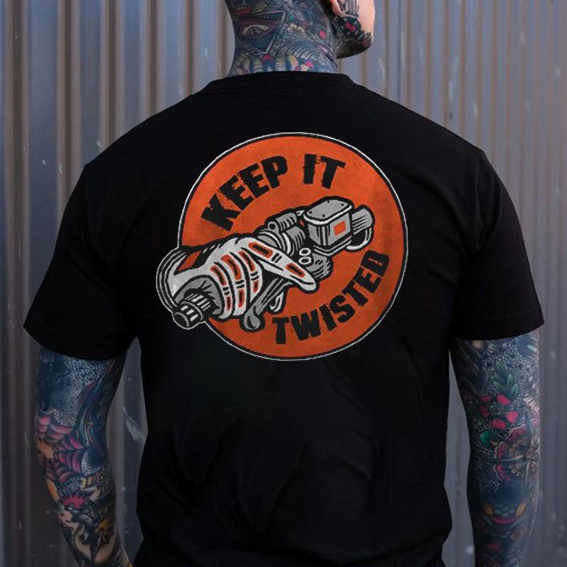 KEEP IT TWISTED Motor Head Graphic Casual Print T-shirt