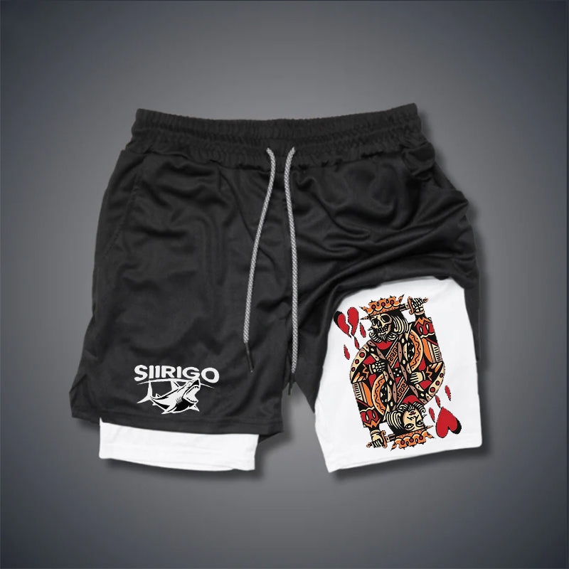 Playing Card Skull GYM PERFORMANCE SHORTS