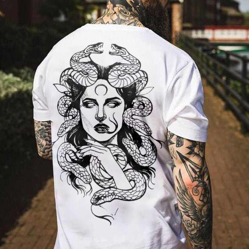 Medusa portrait short sleeves men T-shirt designer