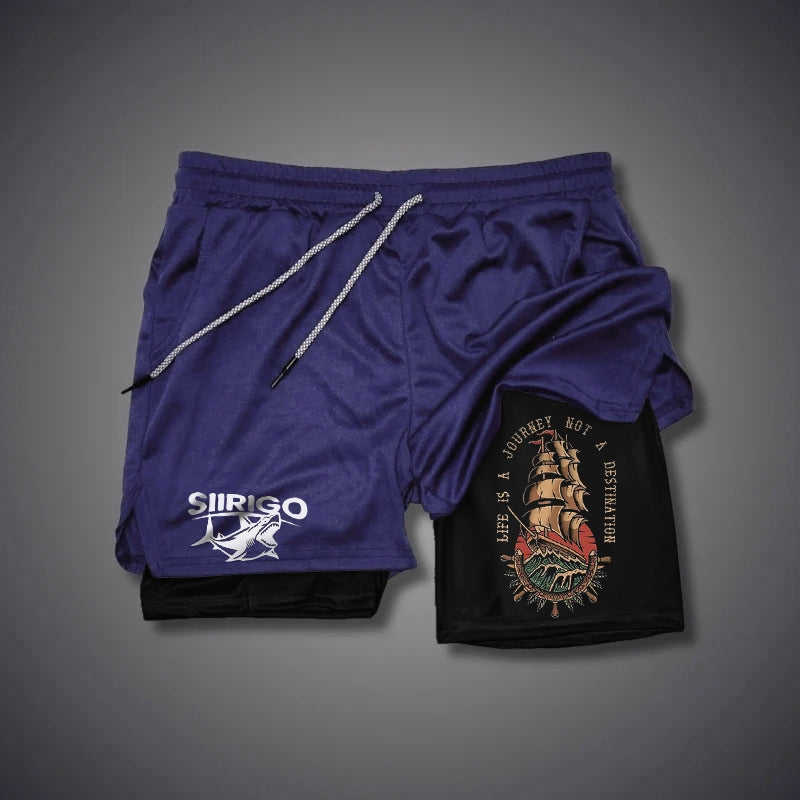 Life Is A Journey Not A Destination 2 In 1 GYM PERFORMANCE SHORTS