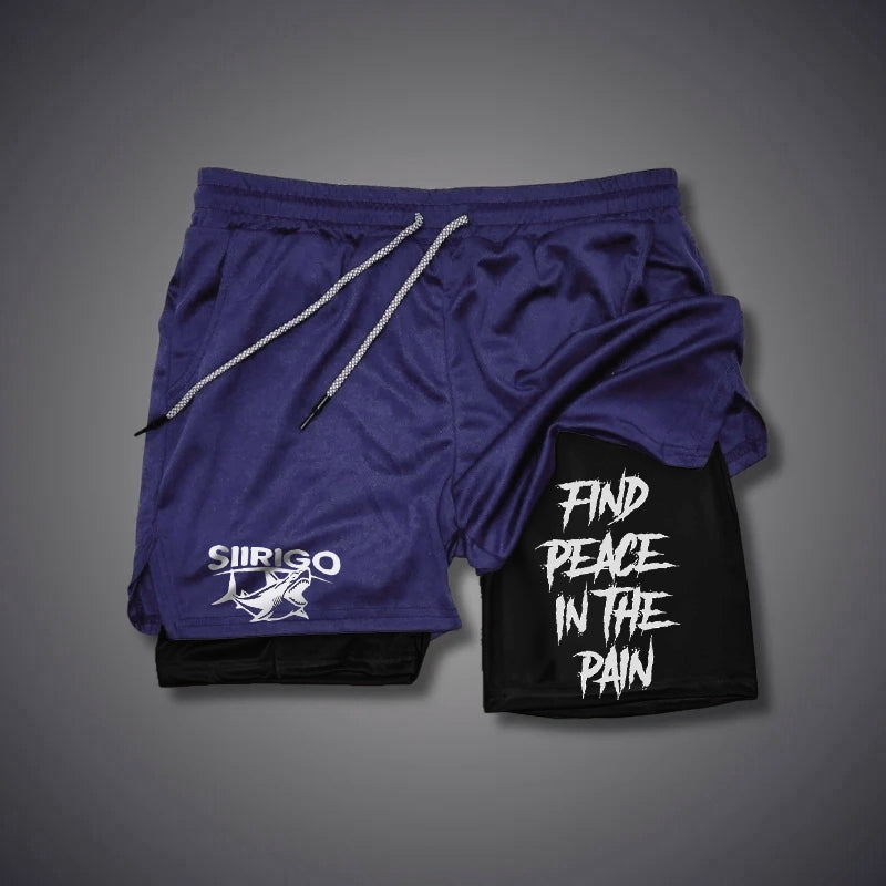 FIND PEACE IN THE PAIN 2 In 1 GYM PERFORMANCE SHORTS