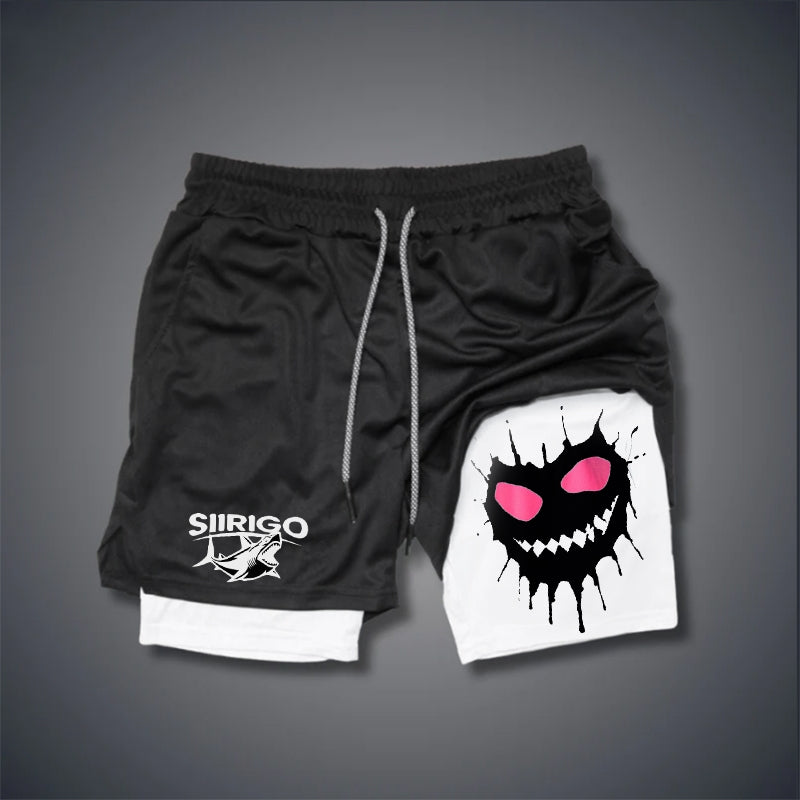 Evil3 Emoji  2 In 1 GYM PERFORMANCE SHORTS