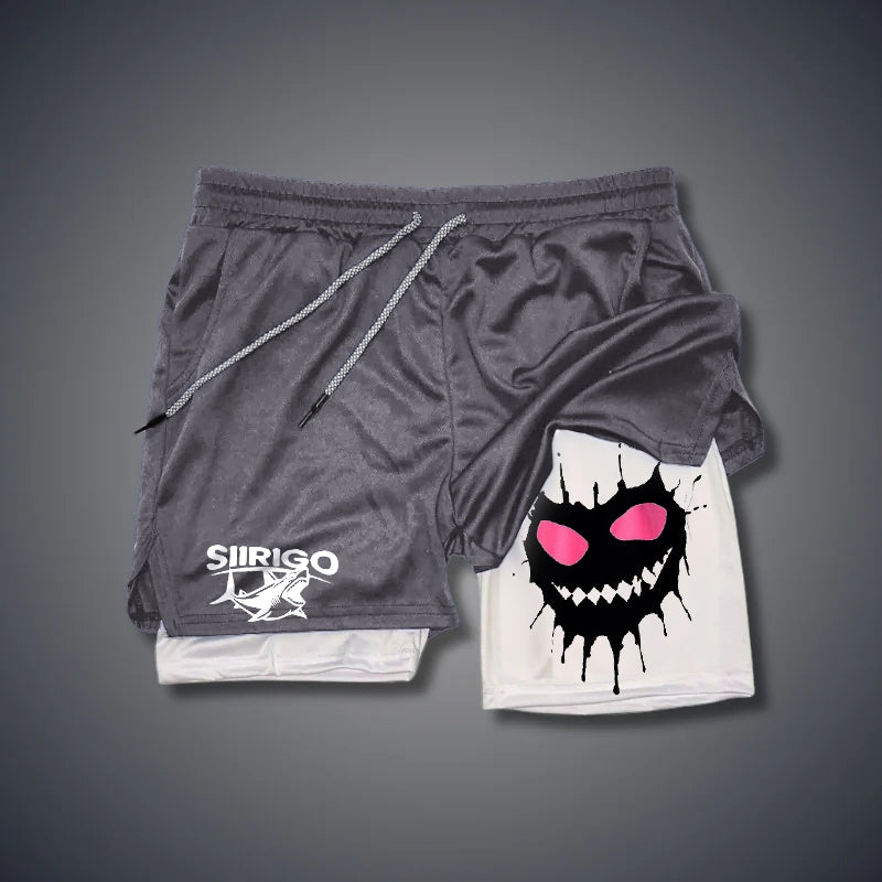 Evil3 Emoji  2 In 1 GYM PERFORMANCE SHORTS