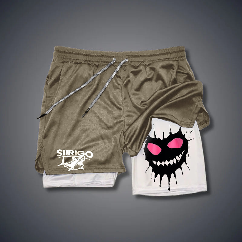 Evil3 Emoji  2 In 1 GYM PERFORMANCE SHORTS