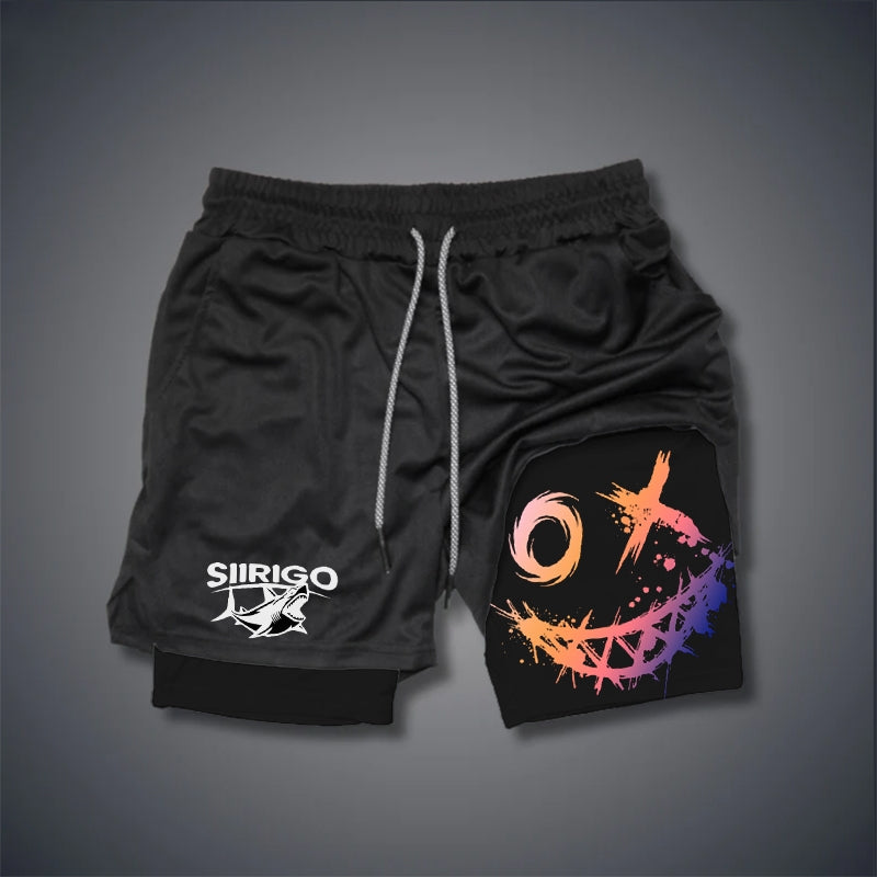 Evil Emoji TWO Graphic Print GYM PERFORMANCE SHORTS