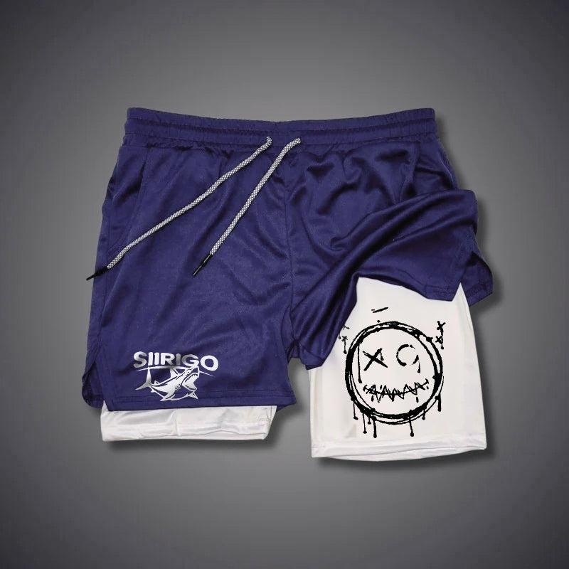 Faded Emoji 2 In 1 GYM PERFORMANCE SHORTS