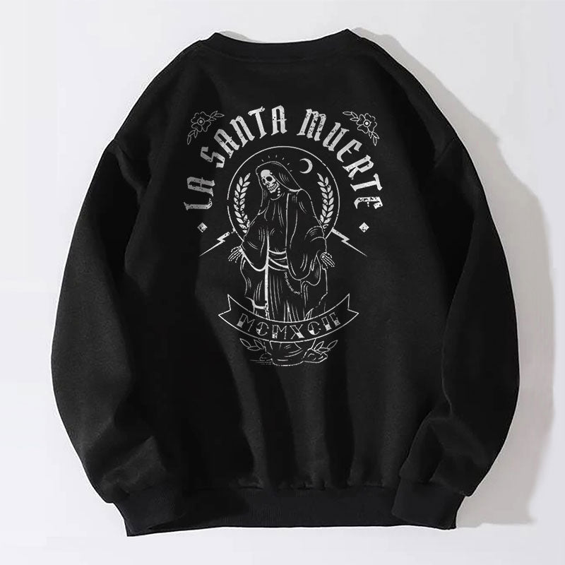 IN SANTA MUCRTE Black Print Sweatshirt