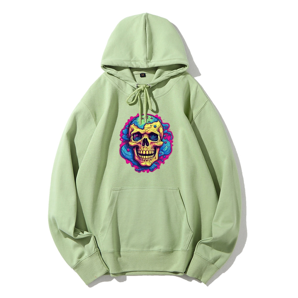 Mens Colorful Cartoon Skull Graphic Hoodies