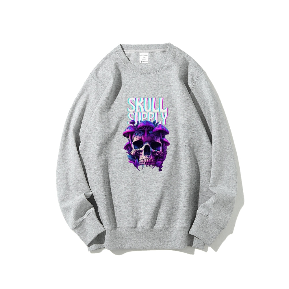 Mens Halloween Skull Supply Graphic Sweatshirts