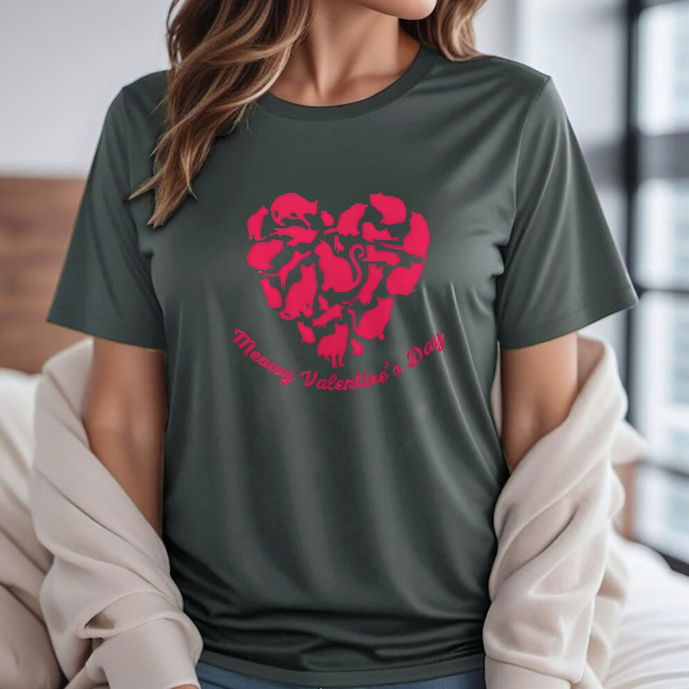 Women Meaning Valentine's Day Love Heart Print Graphic T-shirt