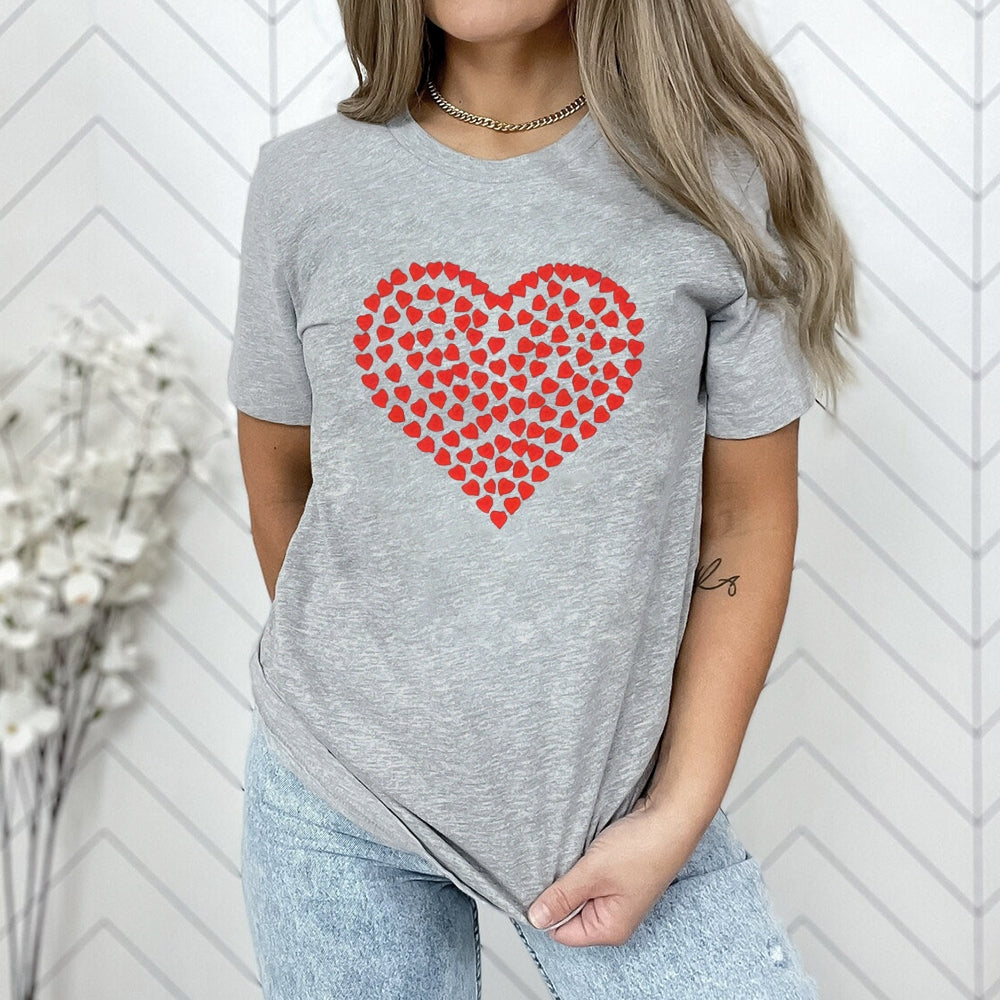 Women Valentine's Day Love Red Heart Print Graphic T-shirt