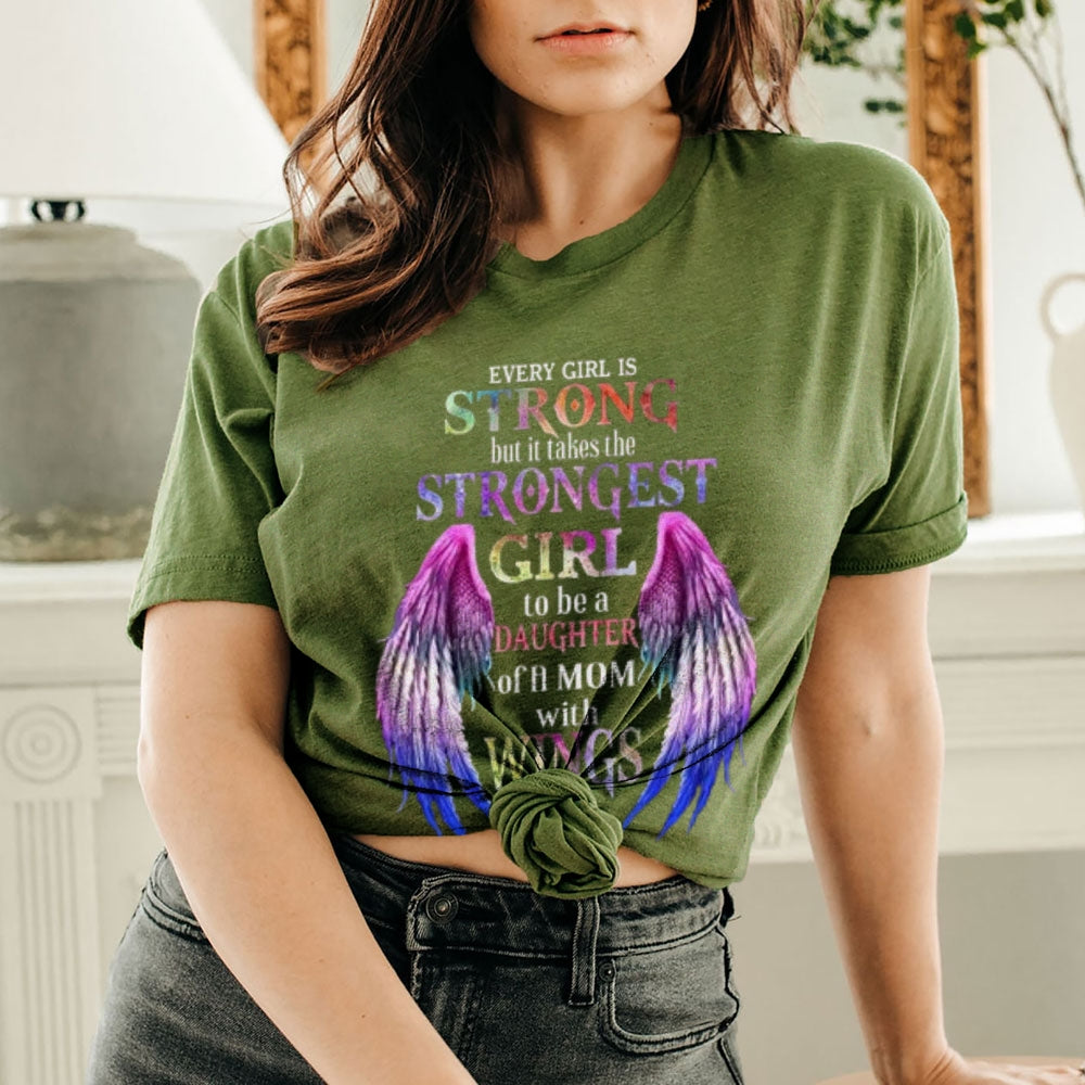 Women  Every Girl Is Strong With Wing Print Graphic T-shirt