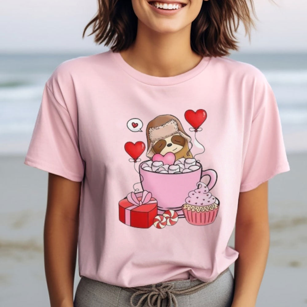 Women Happy Valentine's Day Print Graphic T-shirt