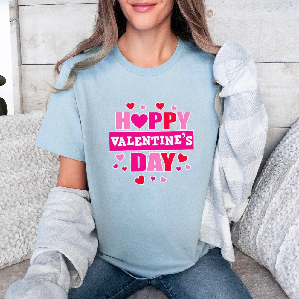 Women Happy Valentine's Day Print Graphic T-shirt