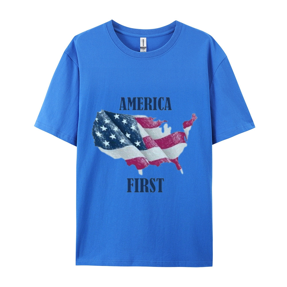 Mens America Flag Print Tee
