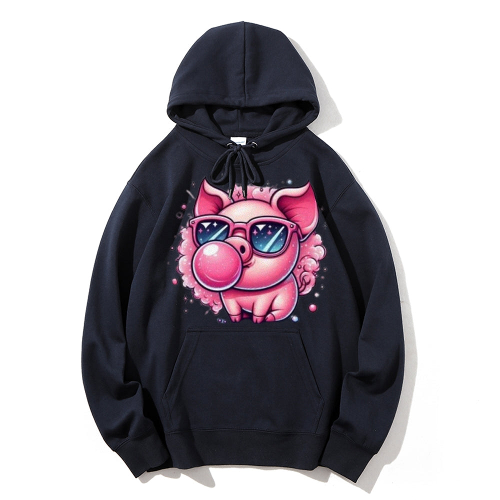 Women Cute Pink Pig Graphic Hoodies