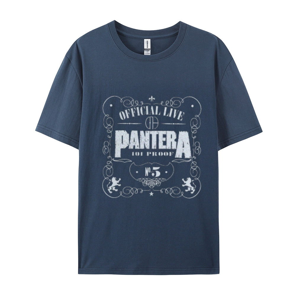 Mens Vintage The Pantera Rock Band Print Cotton Short Sleeve Casual Graphic T-shirt