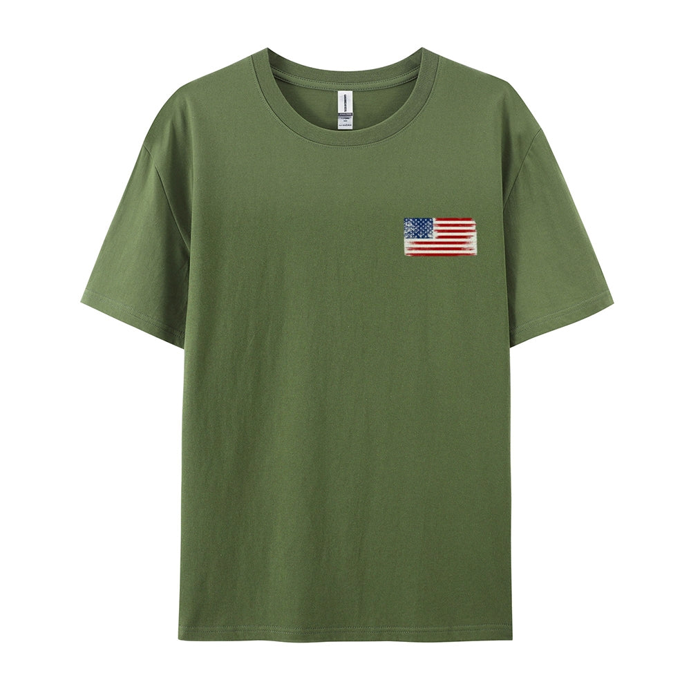 Mens American Flag Print Graphic Tee