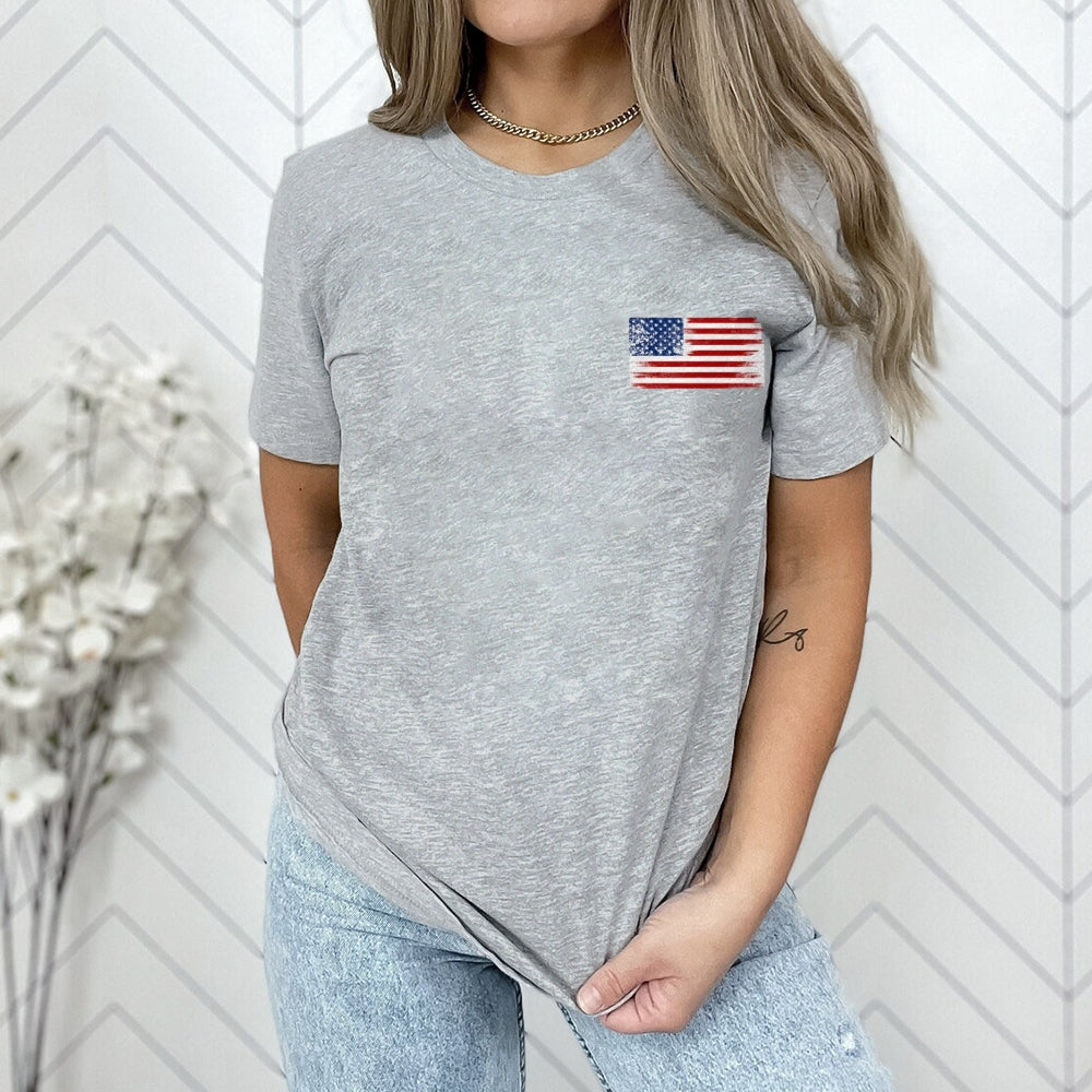 Women American Flag Print T-shirt