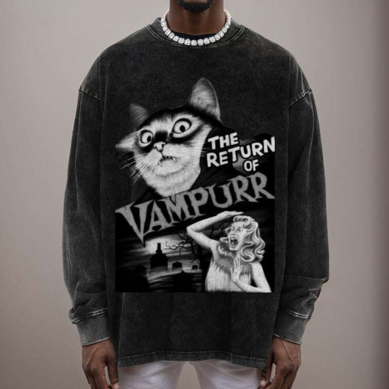 Mens Vintage The Return Of Vampurr Print Sweatshirt