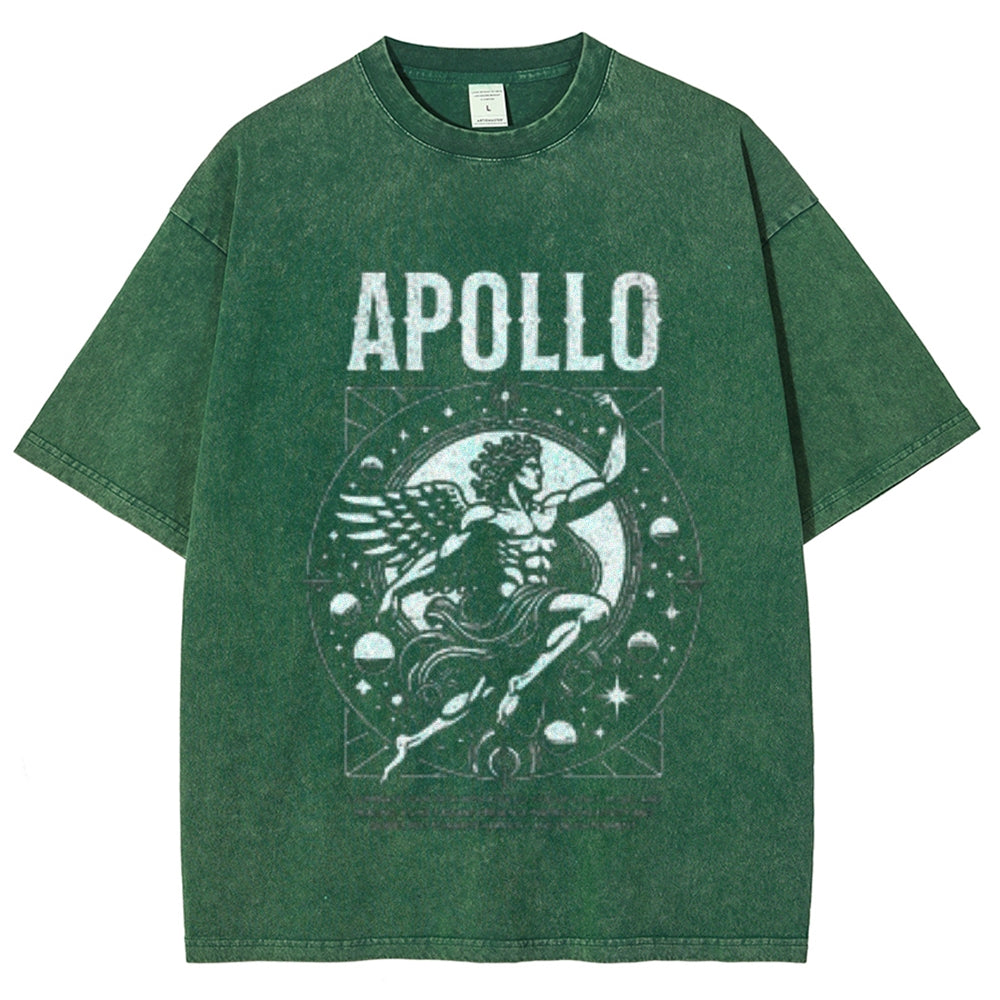 Women Washed Vintage Apollo Graphic T-shirt