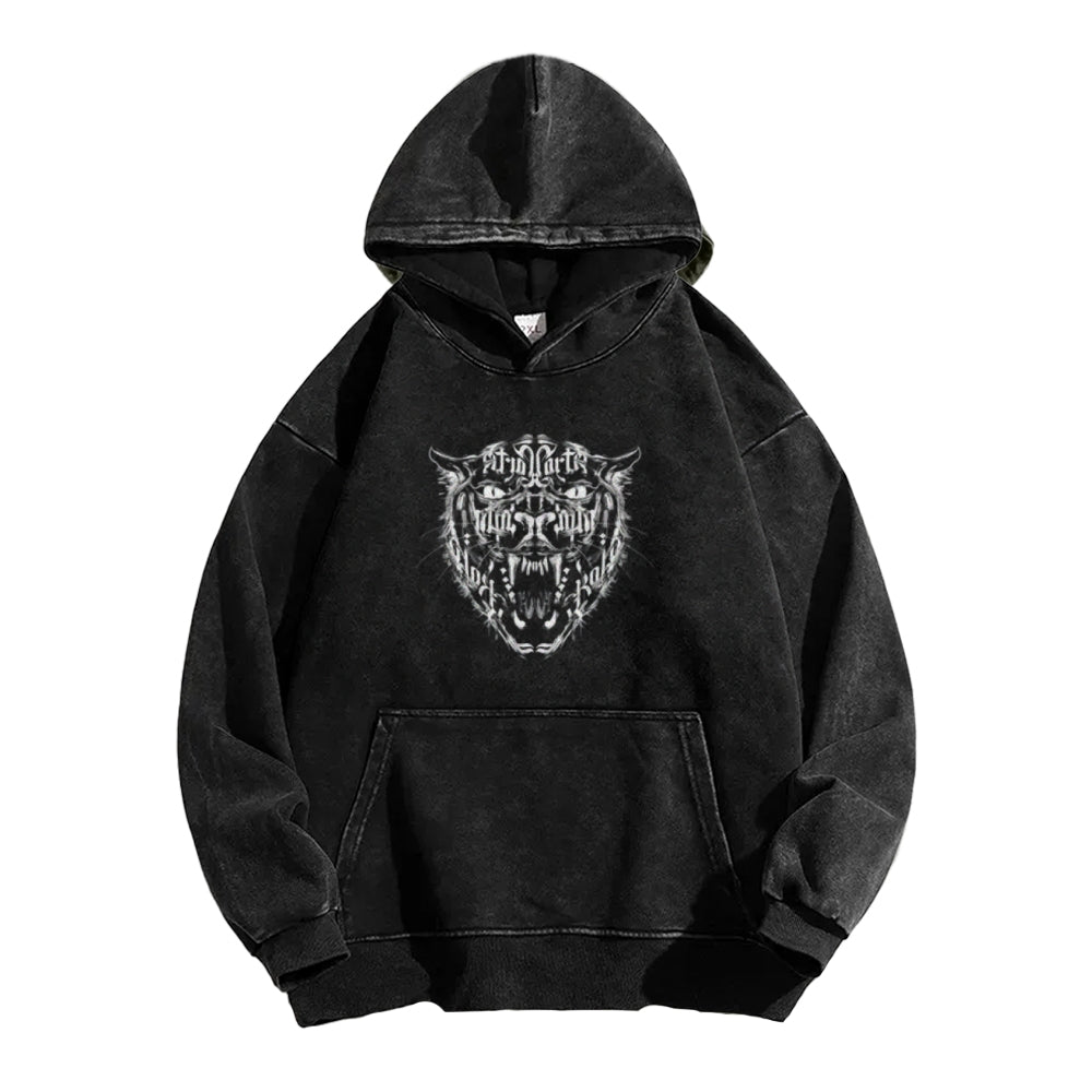 Mens Vintage Skull Tiger Graphic Hoodies