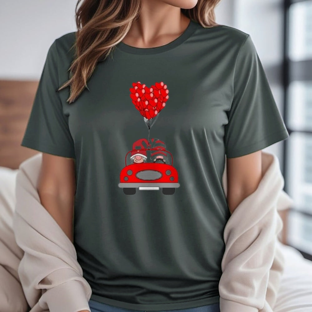 Women Love Red Heart Valentine's Day Print Graphic T-shirt