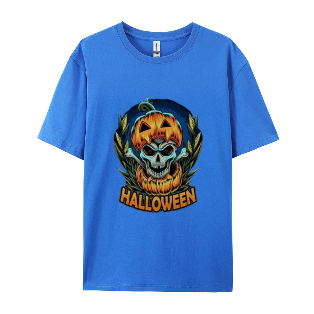 Mens Halloween Pumpkin Head Graphic Tee