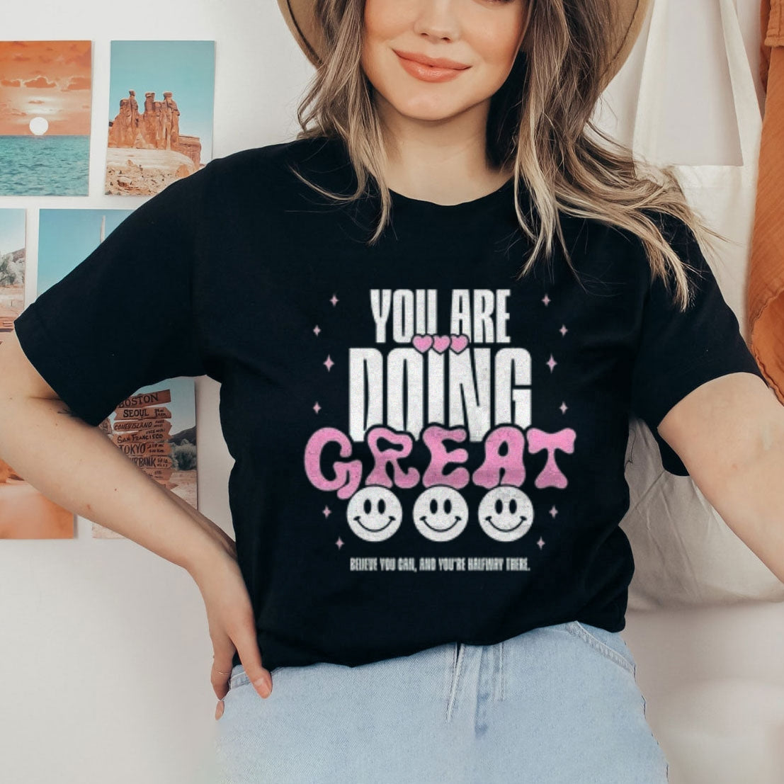 Women You Are Doing Great Print Graphic T-shirt