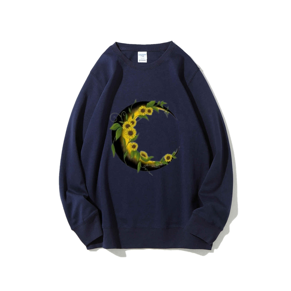 Women Sunflower Moon Graphic Sweatshirts