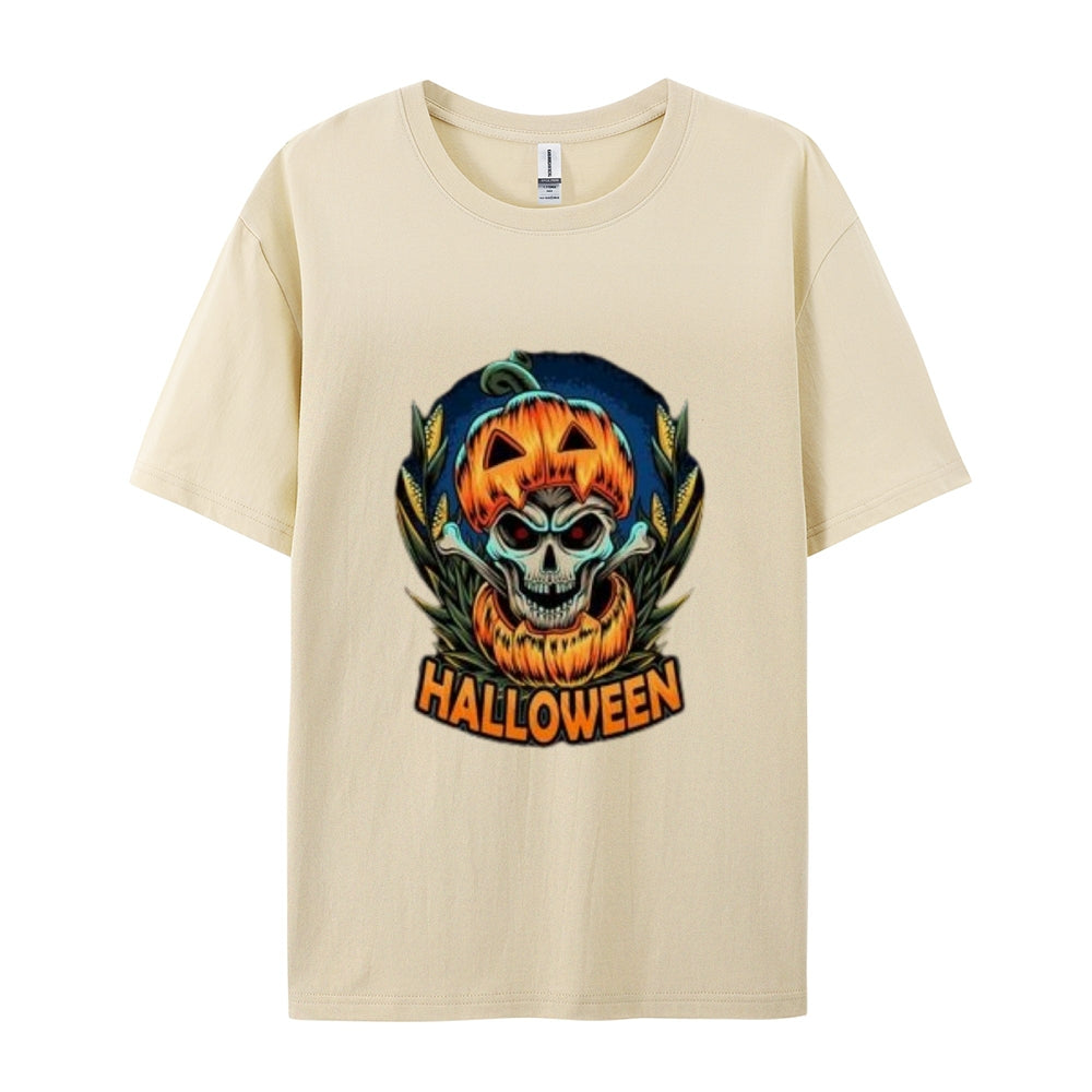 Mens Halloween Pumpkin Head Graphic Tee