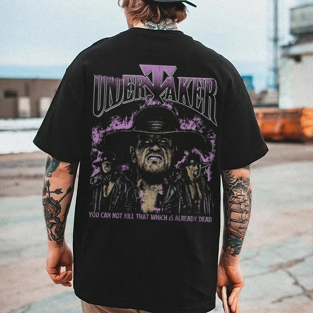 Mens Vintage Undertaker Darkness Style Print Graphic Tee