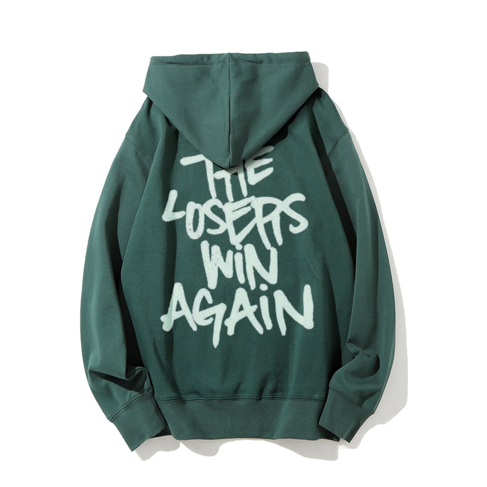 Mens THE LOSER WIN AGAIN Graphic Hoodies