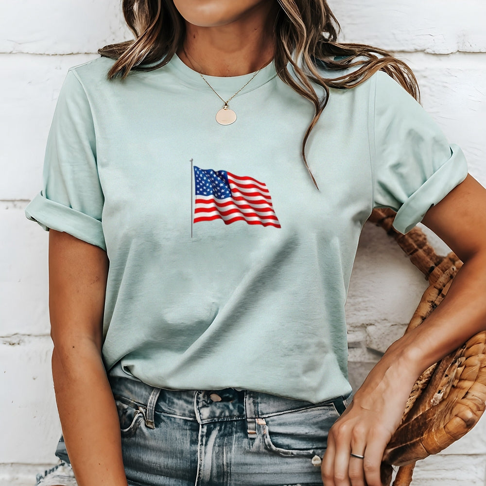 Women Flag Independence Day Stars Stripes T-shirt