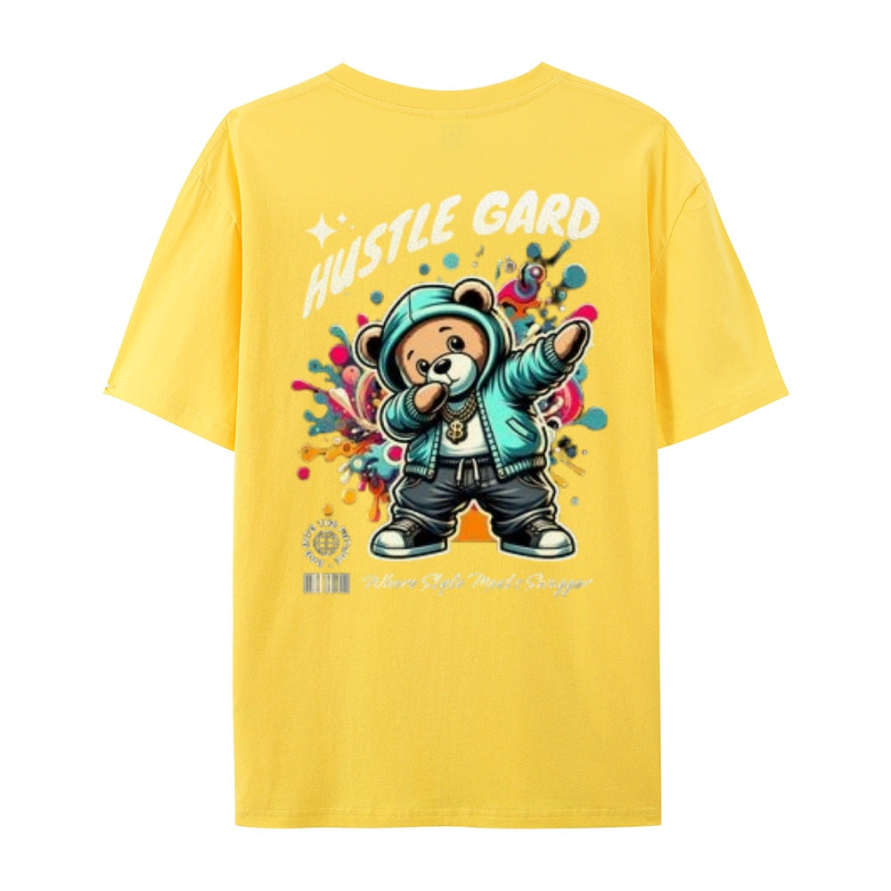 Mens HUSTLE GARD Bear Graphic Tee