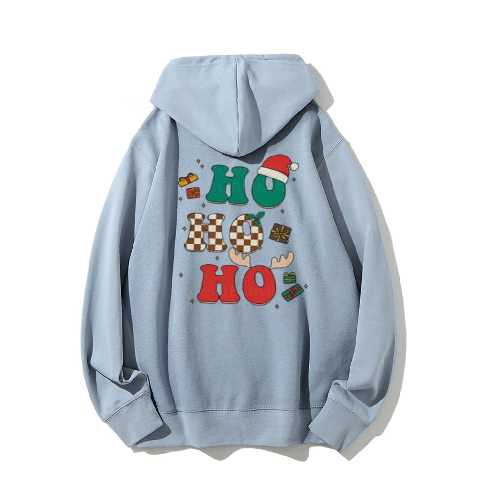 Happy Christmas Holiday Graphic Pullover With Kangaroo Pocket Hoodies