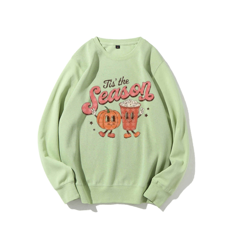 Tis The Season Women Pumpkin Graphic Sweatshirts