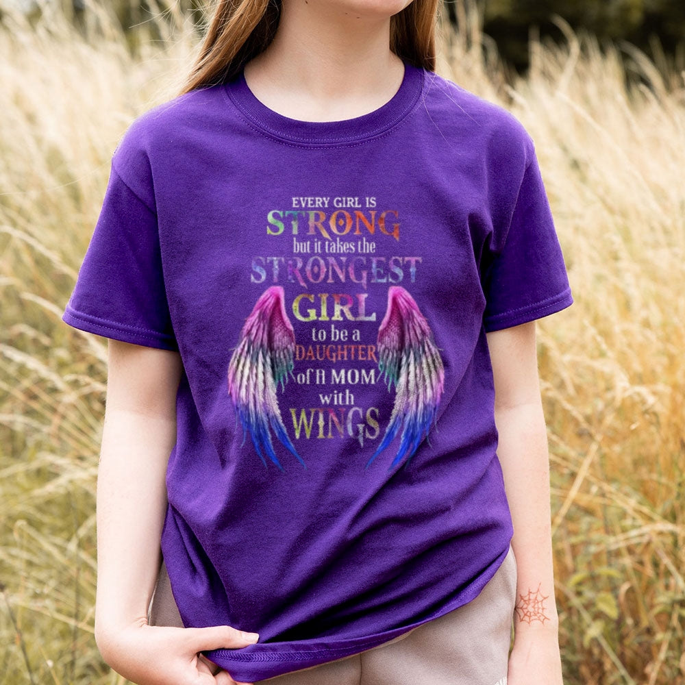 Women  Every Girl Is Strong With Wing Print Graphic T-shirt