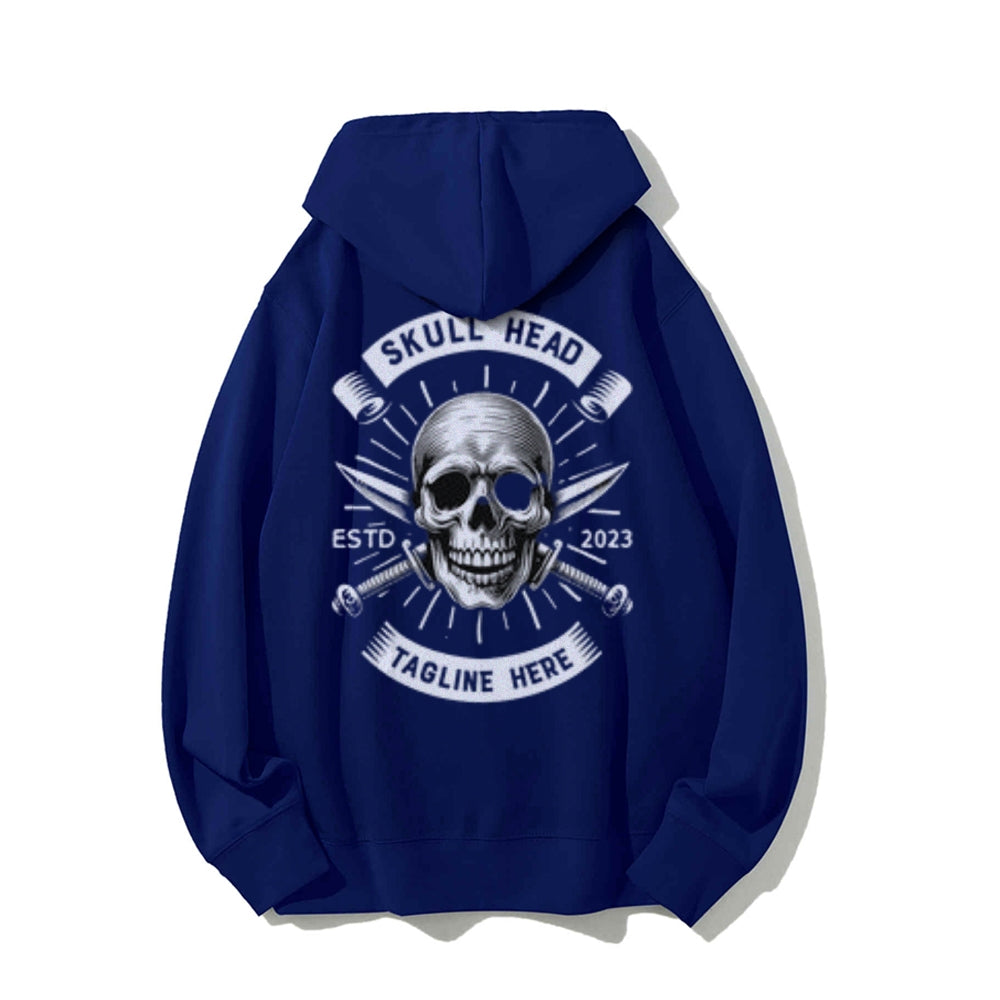 Mens Skull Head Graphic Pullover Hoodies